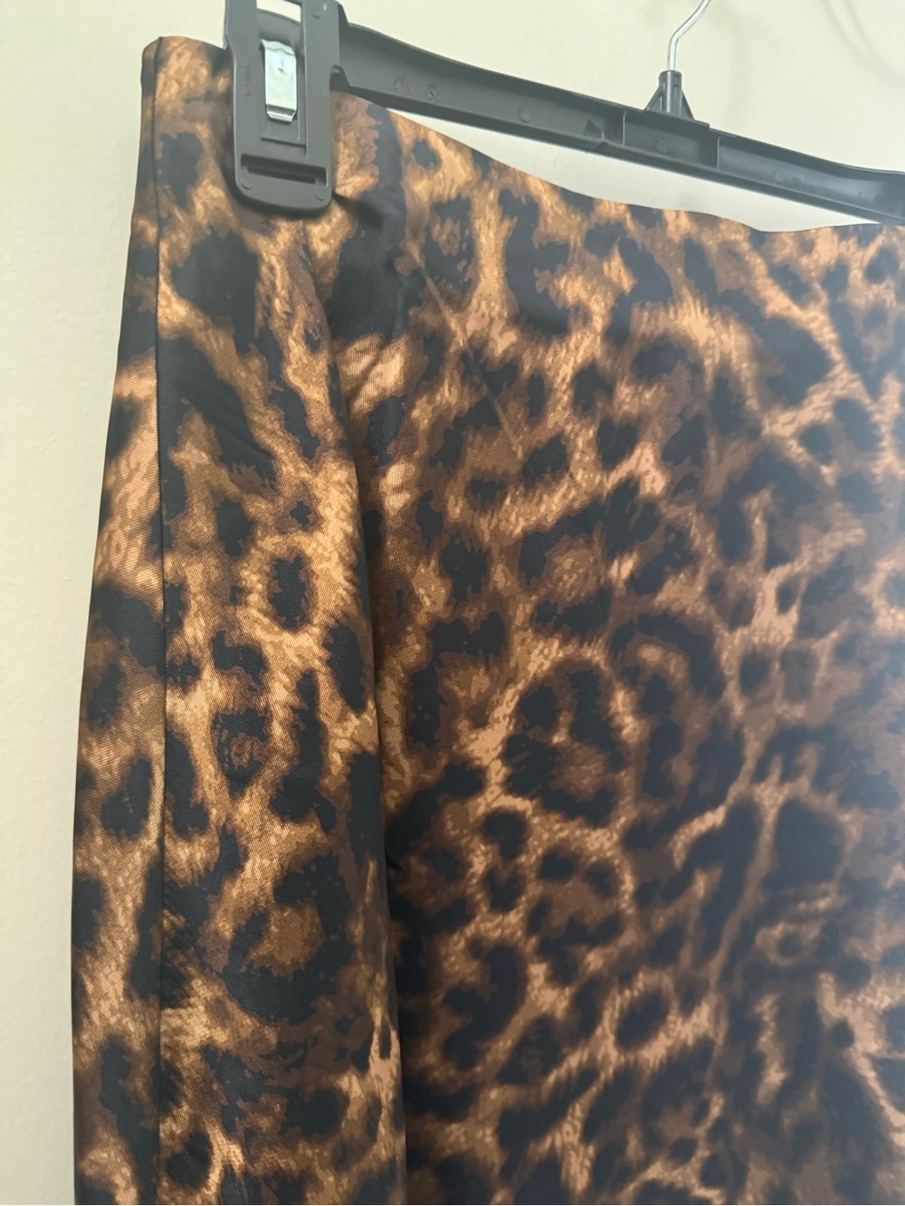 DKNY Leopard-Print Satin Slip Skirt in Brown and Black - Picture 6 of 8